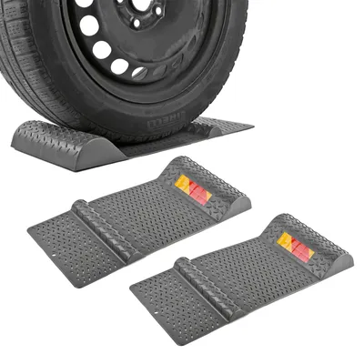 Produktbild von Einparkhilfe Parkmatte | Grau 52 x 25 cm selbstklebend rutschfest 2 Stück  | Autostopper Garage | Positionsmatte Parkmatte