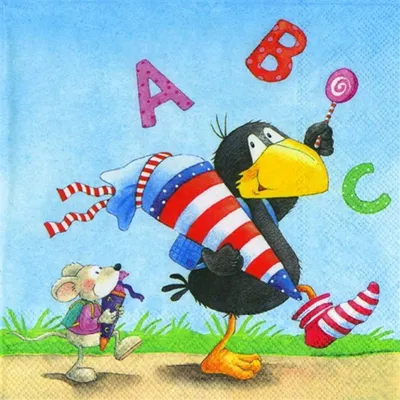Produktbild von Servietten 33x33 cm - RABE SOCKE ABC
