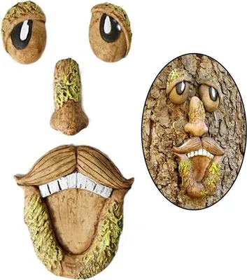 Produktbild von Skulptur „Alter Mann mit Baumgesicht“ – Lustige Gartendekoration – Für Themenveranstaltungen – 1 Stück