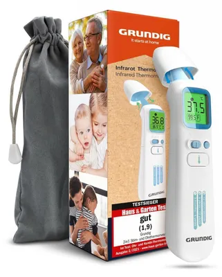 Produktbild von GRUNDIG Fieberthermometer  -  Thermometer für Baby Kinder Erwachsene - hochpräzise kontaktlos und digital Fieber an Ohr Stirn und Objekten (ohne Batterien)