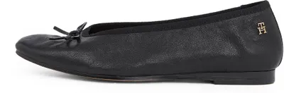 Productafbeelding van Tommy Hilfiger dames ballerina's, zacht leer met strik, zwart, maat 40