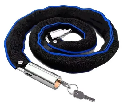 Obrázok produktu pre Reťazový zámok – zámok na bicykel – 2 kľúče – 5,3 mm nehrdzavejúca oceľ – 85 cm dĺžka – kalená oceľová reťaz – 420 g – vhodný pre bicykle, motocykle