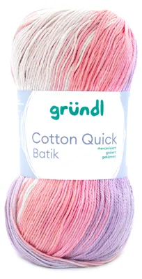 Zdjęcie produktu dla Gründl Wolle Bawełna Quick Batik, 100 g, kolor: kremowy, różowy, fioletowy, liliowy
