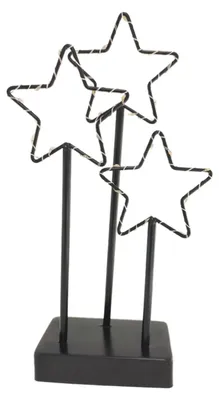 Sternständer mit 27 warmweißen LEDs, Metall, 16 x 7,5 x 31 cm, batteriebetrieben