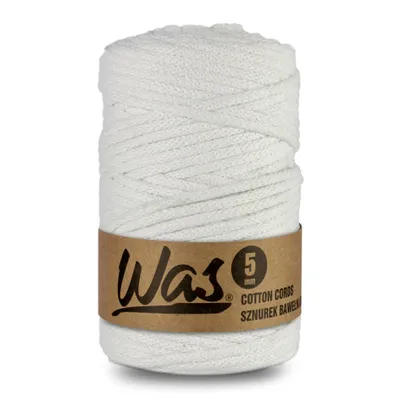 Produktbild von Baumwollkordel  Geflochtene Baumwollschnur  Polyesterkernschnur  Für Makramee  Makramee-Seil Bastelkordel  5mm  100m Weiß DIY  WAS