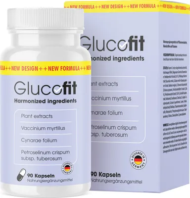 Produktbild von Glucofit Kapseln - mit Pflanzenextrakten, Mineralstoffen und Vitamen - für Frauen und Männer - 90 Kapseln Inhalt