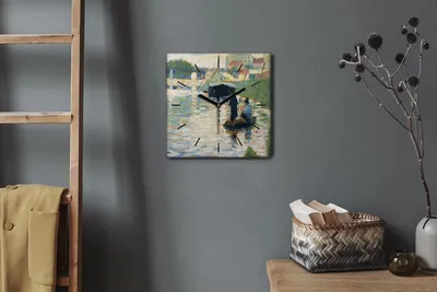 Produktbild von Coloray Hodiny Unikátní 30x30 cm  Tiché hodiny Pro obývací pokoj a kuchyň Nástěnné hodiny Plátno Černé ručičky hodin - Pohled na Seurat