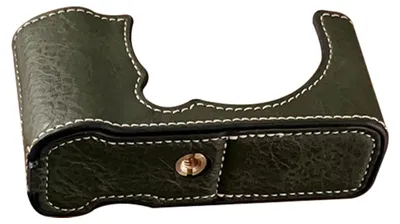 Image de Pochette pour appareil photo en cuir PU, résistante aux rayures, avec bandoulière, compatible avec le Fujifilm X-M5, verte