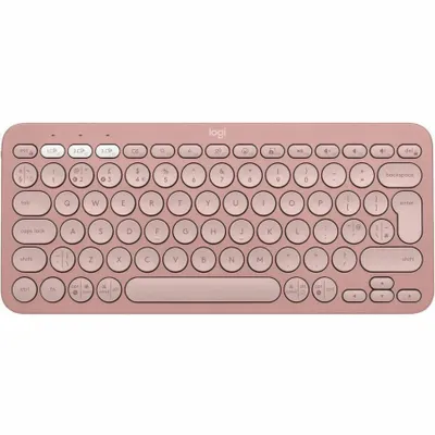 Produktbild von Logitech Pebble Keys 2 K380s, Mini, Kabellos, Bluetooth, Scherenschalter, AZERTY, Rose