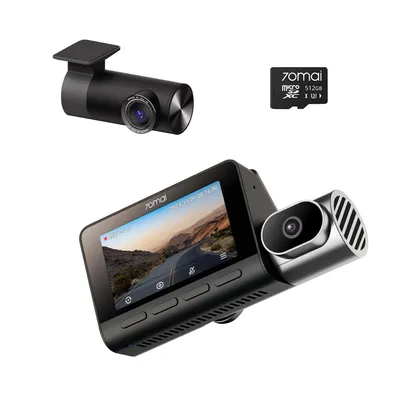 Produktbild von 70mai T800-41 3-Kanal Dashcam 4K Front & Rear + 1080P Innen, mit 512GB Speicherkarte, Superkondensator, Nachtsicht, GPS, G-Sensor, HDR
