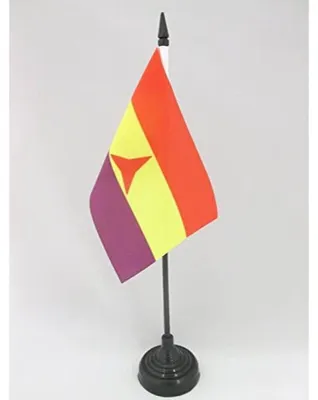Produktbild von Tischflagge Zweite Spanische Republik und Internationale Brigaden – 15 x 10 cm – Republik Spanien