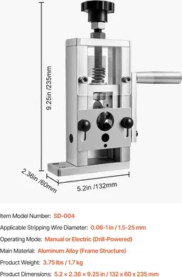 Produktbild von Drahtabisoliermaschine, manuell und bohrmaschinenbetrieben, kompakte Bauweise, 15-25 mm