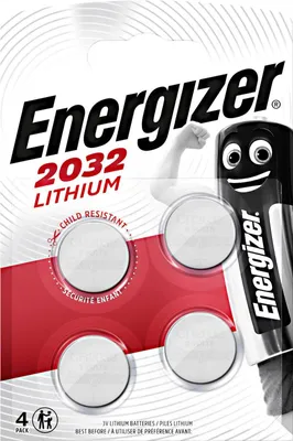 Obrázek produktu pro Lithiová knoflíková baterie CR2032 | 3 V DC | 235 mAh | 4 blistry | stříbrná
