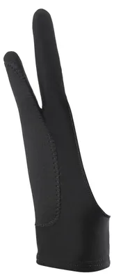 Produktbild von 1 Stück Zeichenhandschuhe, atmungsaktiv, verhindert Kleckern, Anti-Fehlberührungsfunktion, Künstlerhandschuhe aus dehnbarem, weichem Material, schützt den Bildschirm, mit zwei Fingern, dreilagige Skizzierhandschuhe für Maler