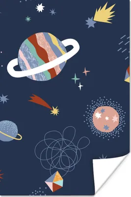 Produktbild von MuchoWow® Poster Weltraum - Kinder - Sterne 80x120 cm - Papierdruck