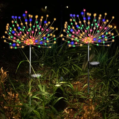 120 LED Solar-Funkenlichter, bunt, Kupferdraht, für Garten & Weihnachten