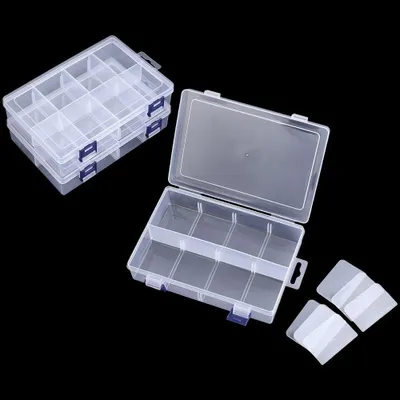 Zdjęcie produktu dla 8 przegrody plastikowe pojemniki do przechowywania z regulowanymi przegrodami