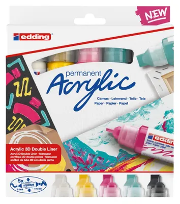 Immagine prodotto di edding Acrylmarker 5100 Mittel, 2-3 mm, pastell set 664797 4057305030993