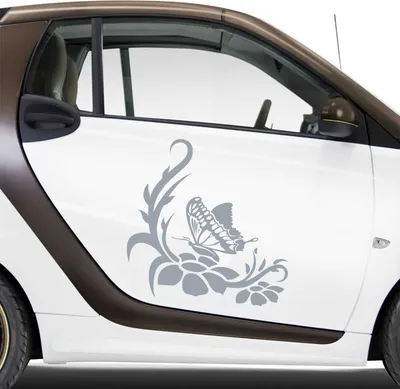 Produktbild von Aufkleber - Autoaufkleber-Set Rankelement Julia, 2 Stk. je 40cm x 41cm silber - Tuning Carystyling Heckscheibe Auto