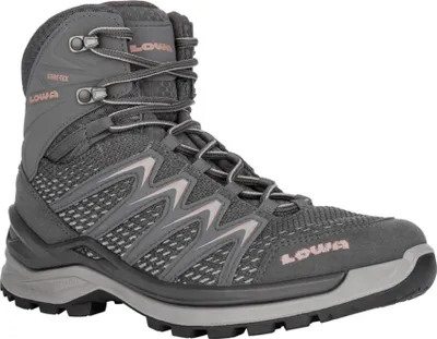 A single grey hiking boot is shown against a white background.