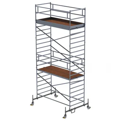 Zdjęcie produktu dla Aluminiowe rusztowanie jezdne z belką jezdną* i podwójną platformą 175535