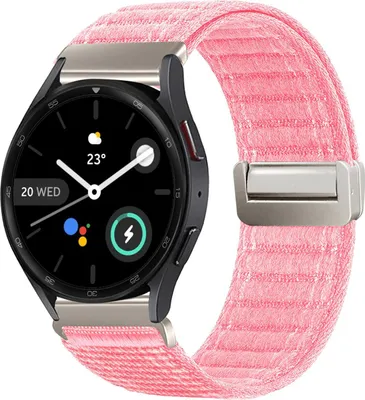 Produktbild von Smartwatch Armband für Samsung Galaxy Watch5 Pro 45mm Nylon Textil Band Ersatzband Wechselband Magnetverschluss flexibel atmungsaktiv Rosa
