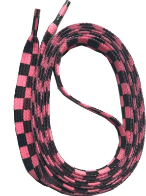 Produktbild von SNORS bedruckte Schnürsenkel flach - KARO ROSA - 10mm - 140cm