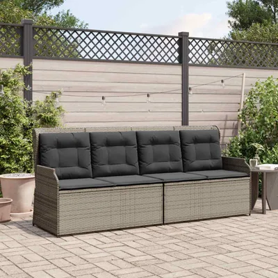 Obrázek produktu pro Maison Exclusive – Zahradní lavička pro 2 osoby, šedá, z polyratanu