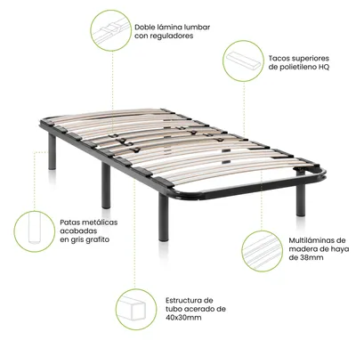 Imagen del producto de duehome -Somier láminas resistente y duradero RX Diamond