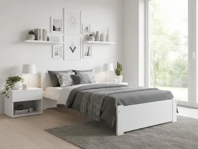 Obrázok produktu pre Posteľ IKAROS 90 x 200 cm, biela Matrac: bez matraca, Rošt: Bez roštu