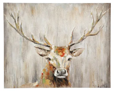 Productafbeelding van Gilde Bild, rechthoekig, met hertenmotief, canvas, dennenhout, bruin, crème, set van 1.Hoogte: 80.00 cmBreedte: 99.50 cmDiepte: 2.80 cmArtikelnummer: 38941
