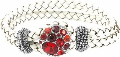 Produktbild von Chunk Click Lederarmband geflochten in weiss