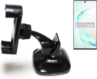 Produktbild von K-S-Trade kompakte Handy-Halterung Windschutzscheibe kompatibel mit Samsung Galaxy Note 10+ Armaturenbrett schwarz Autohalterung KFZ Halter