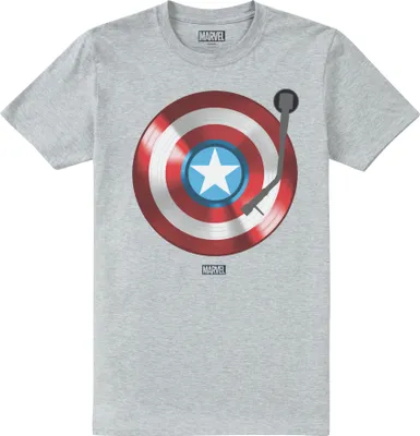 Produktbild von Captain America - "Record" T-Shirt für Herren TV2138 (XXL) (Grau meliert)
