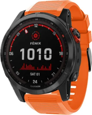 Produktbild von Strap-it Garmin Fenix 7x Silikonarmband (Orange)