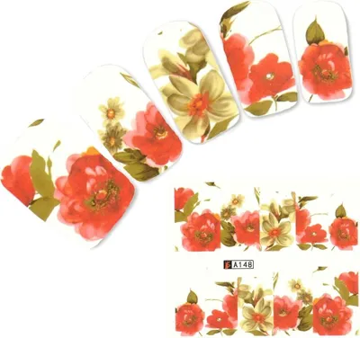Produktbild von Tattoo Nail Blumen Bläter Aufkleber Nagel Sticker