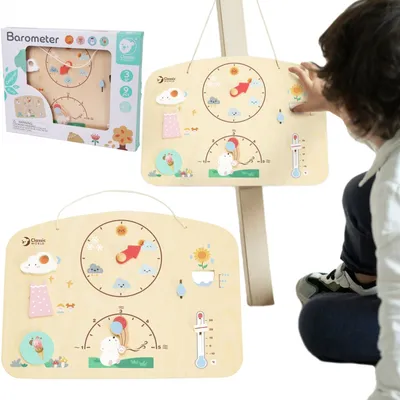 Immagine prodotto di CLASSIC WORLD Barometro da tavolo didattico Scienza per bambini Stazione meteorologica Temperatura del vento 9 el.
