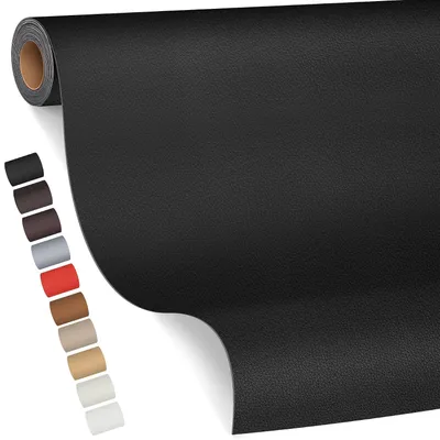 Productafbeelding van Lederen kunstleer - Zelfklevend - Zwart - 80 x 200 cm - Lederen reparatieset voor meubels - Banken - Autostoelen - Tassen