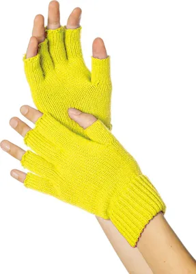 Produktbild von Fingerlose Strickhandschuhe neon-gelb