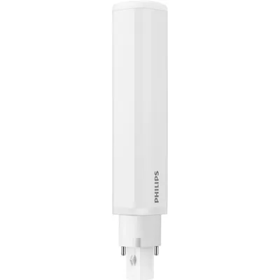 A white Philips LED light bulb on a white background.