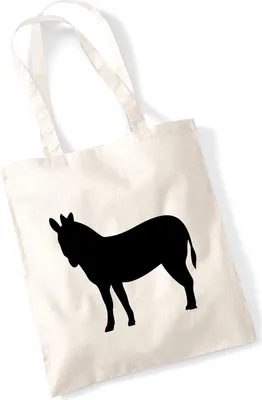 Produktbild von Huuraa Jutebeutel Esel Silhouette 10 Liter Natural Baumwolle Tasche Geschenkidee