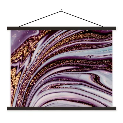 Produktbild von MuchoWow® Textilposter Marmor - Rosa - Gold - Glitter - Marmoroptik - Luxus 120x90 cm mit schwarzem Rahmen - Aufhänger für Poster
