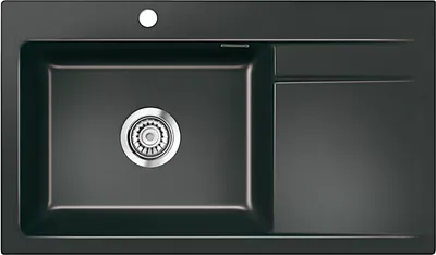 Produktbild von Spüle KeraDomo STEMA 86 SL in NERO Becken links mit Handbetätigung / Systemceram