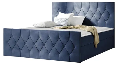 Produktbild von MIRJAN24 Boxspringbett Loloz Lux, Doppelbett mit Bettkasten und Matratze, Ehebett (Farbe: Mikrofaza 0012, Größe: 140x200 cm)