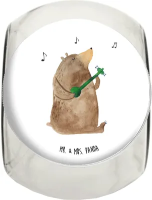 Produktbild von Mr. & Mrs. Panda Kaffeedose Bär Lied L 870ml - Weiß - Geschenk, Herz, Frau, Bonboniere, Vorratsdose, Liebe, Müsli Glas, Valentinstag, Teddy, Aufbewahrungsdose, Freundin