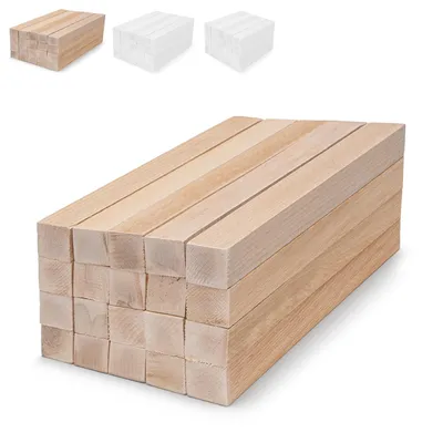 Productafbeelding van MOE UHANE 20 vierkante beukenhouten latten van onbehandeld hout, lengte 35 cm, doorsnede ca. 35–40 mm, voor DIY, houtbewerking en knutselwerk