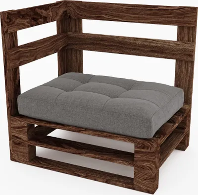 Produktbild von Lermowood Palettenmöbel Mpe Eckbank 60 x 60 cm Eiche | Europaletten Indoor und Outdoor Lounge Gartenmöbel Holz Gartenmöbel Set Lounge Möbel Terrasse Balkon Loft Stil Paletten