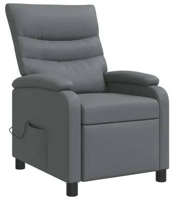 Image de Fauteuil de massage relax gris en similicuir vidaXL