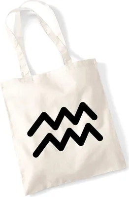 Produktbild von Huuraa Jutebeutel Wassermann Sternzeichen Zeichen 10 Liter Natural Baumwolle Tasche Geschenkidee