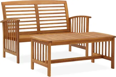 Produktbild von 2-tlg. Garten-Lounge-Set Massivholz Akazie